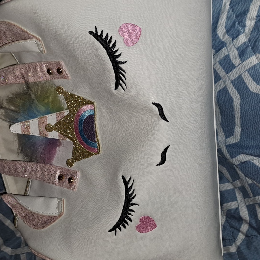 Unicorn-Themed Kids Bag with Pink and Gold Accents